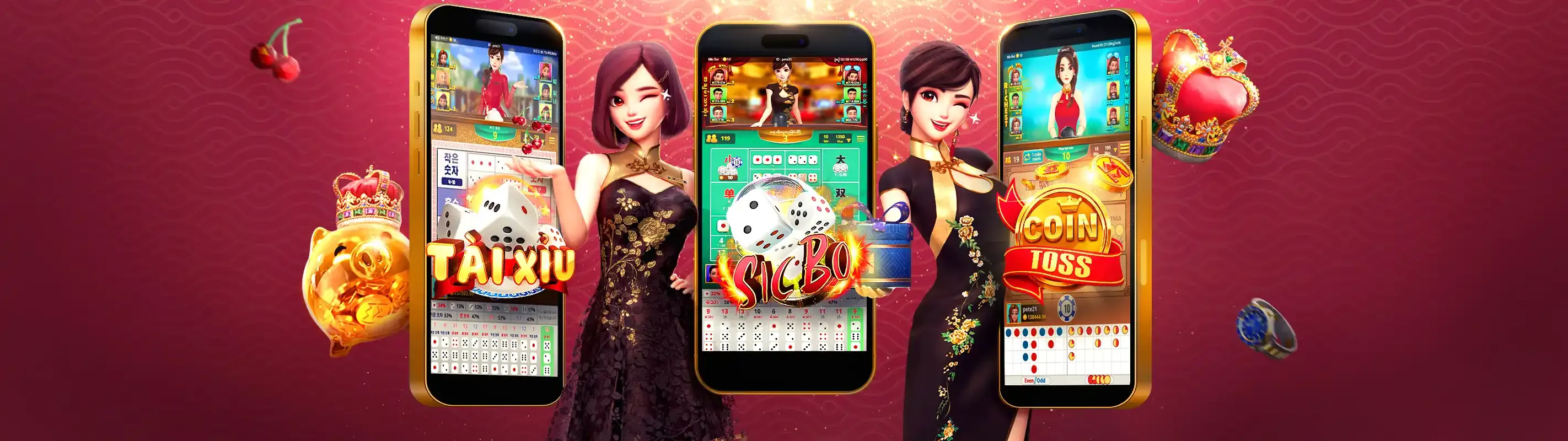 Giao diện ứng dụng Mocbai Nổ Hũ trên điện thoại di động với các trò chơi máy đánh bạc và bắn cá